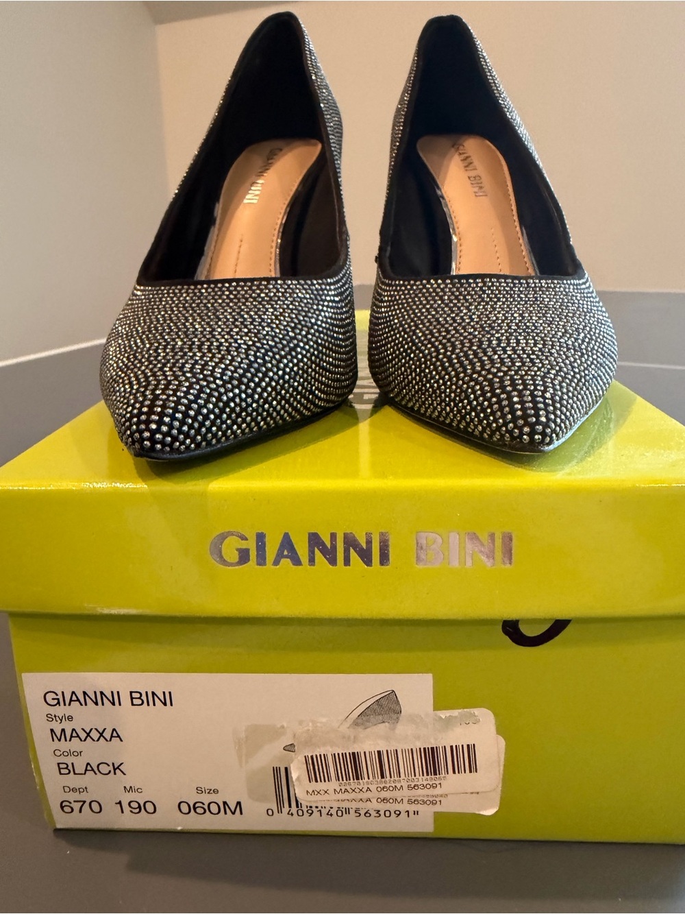 Gianni Bini Black Crystal-Stud Pointed Toe Pumps